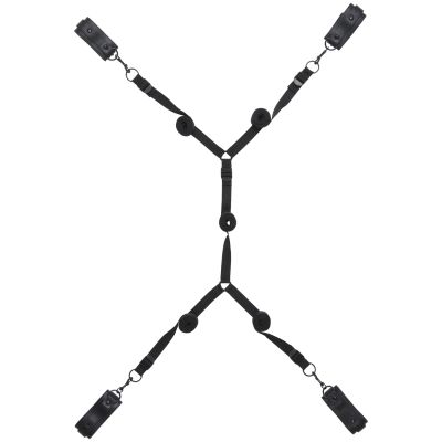 obaie Tekonahkainen Bondage-setti Sänkyyn - Black
