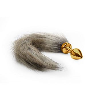 Ouch - Butt Plug, Gold With Brown Tail