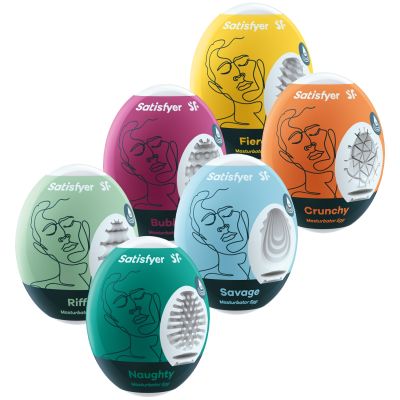 Satisfyer Masturbator Egg -sarja 6 osaa - White