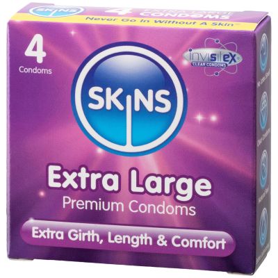 Skins Extra Large Kondomit 4 kpl - Clear