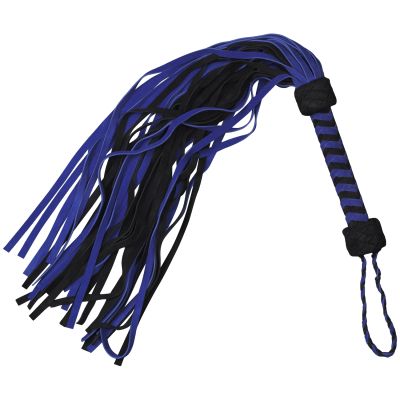 Strict Leather Blue Suede Flogger-piiska 90 cm - Mixed colours