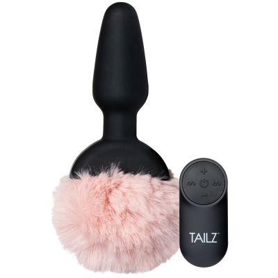 Tailz Bunny Tail Värisevä Kauko-ohjattava Anustappi - Black